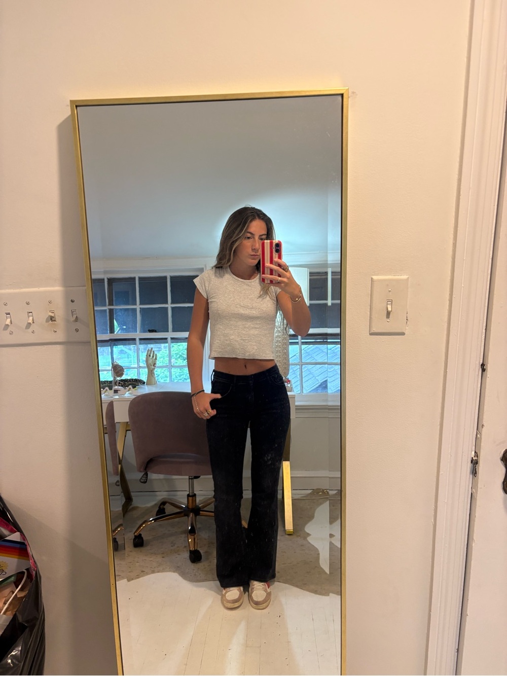 MOTHER Black High-Rise Wide Leg Jeans